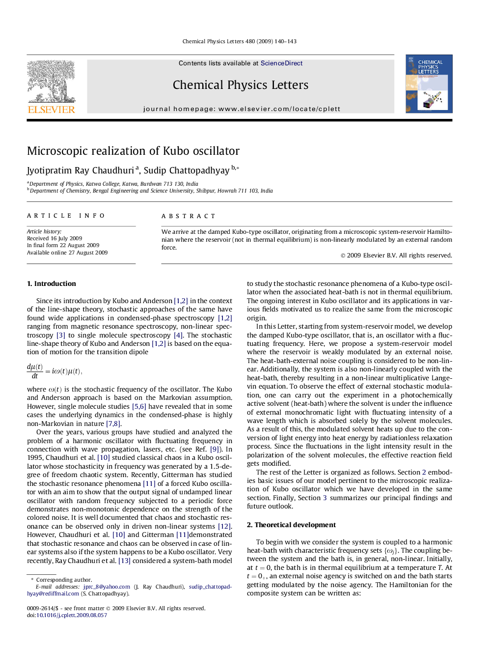 Microscopic realization of Kubo oscillator