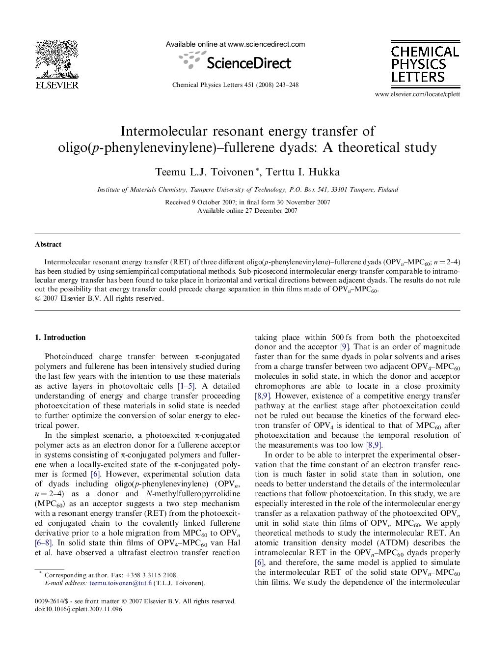Intermolecular resonant energy transfer of oligo(p-phenylenevinylene)-fullerene dyads: A theoretical study