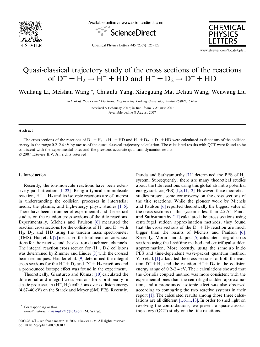 Quasi-classical trajectory study of the cross sections of the reactions of DâÂ +Â H2Â âÂ HâÂ +Â HD and HâÂ +Â D2Â âÂ DâÂ +Â HD