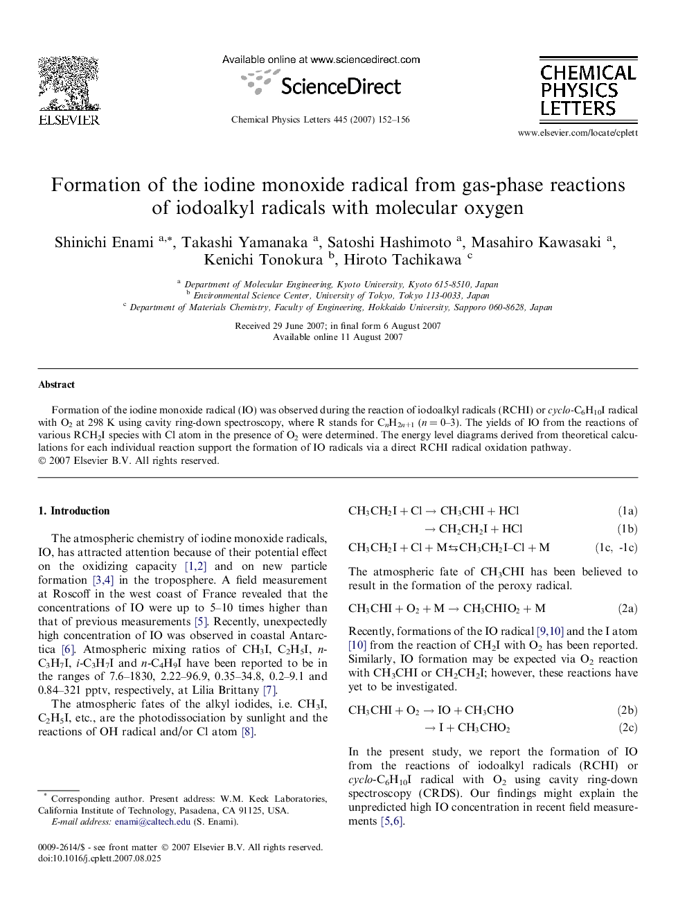 Formation of the iodine monoxide radical from gas-phase reactions of iodoalkyl radicals with molecular oxygen
