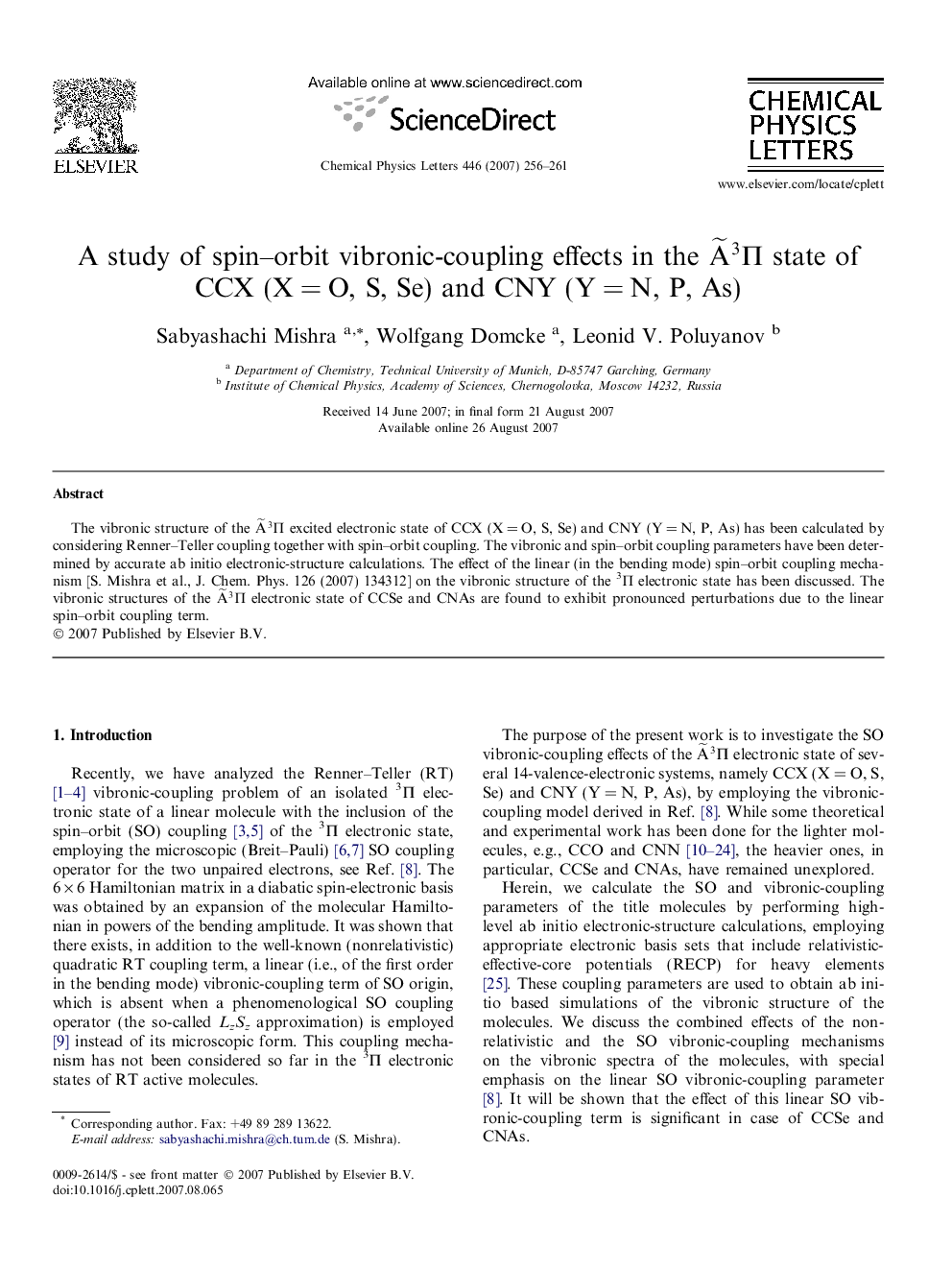 A study of spin-orbit vibronic-coupling effects in the Aâ¼3Î  state of CCX (XÂ =Â O, S, Se) and CNY (YÂ =Â N, P, As)