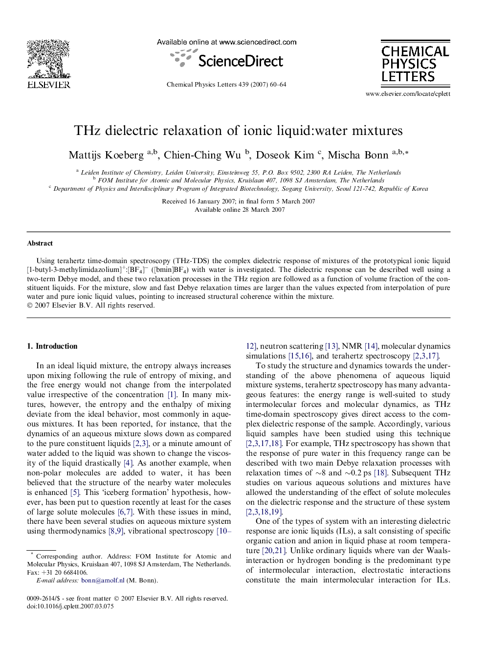 THz dielectric relaxation of ionic liquid:water mixtures