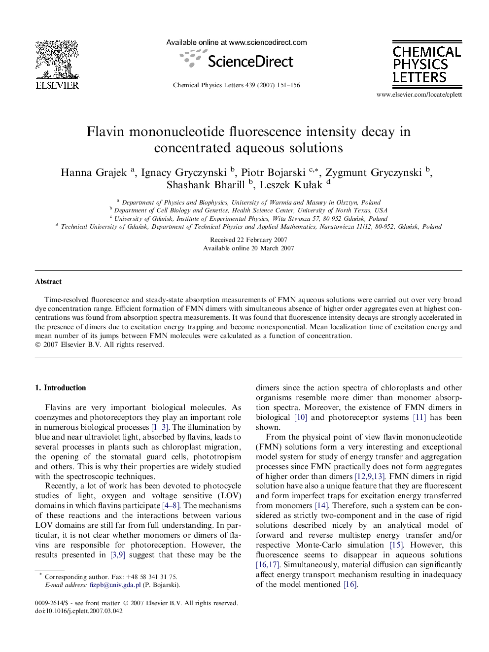 Flavin mononucleotide fluorescence intensity decay in concentrated aqueous solutions
