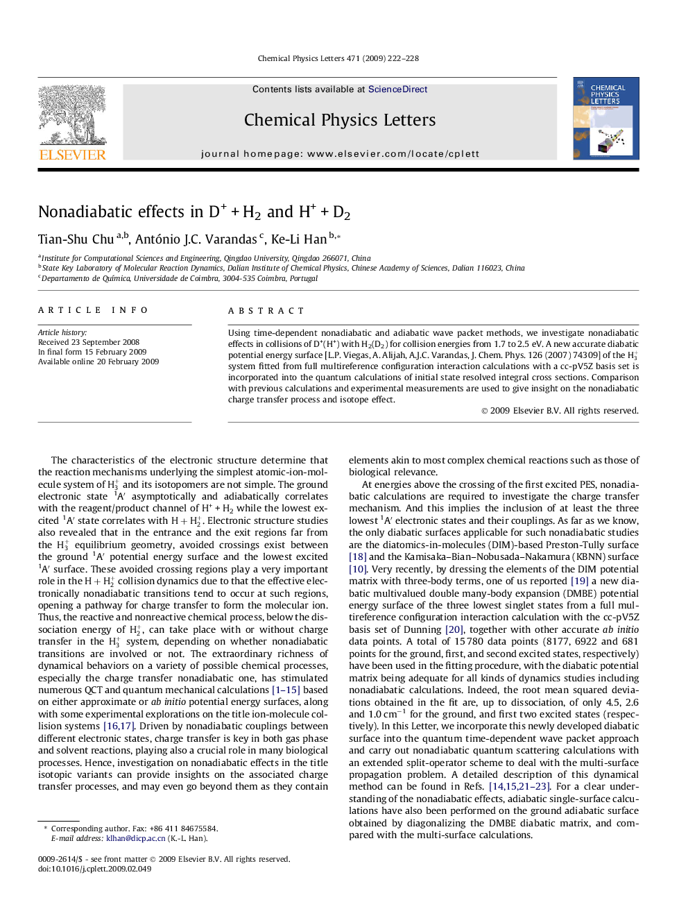 Nonadiabatic effects in D+Â +Â H2 and H+Â +Â D2