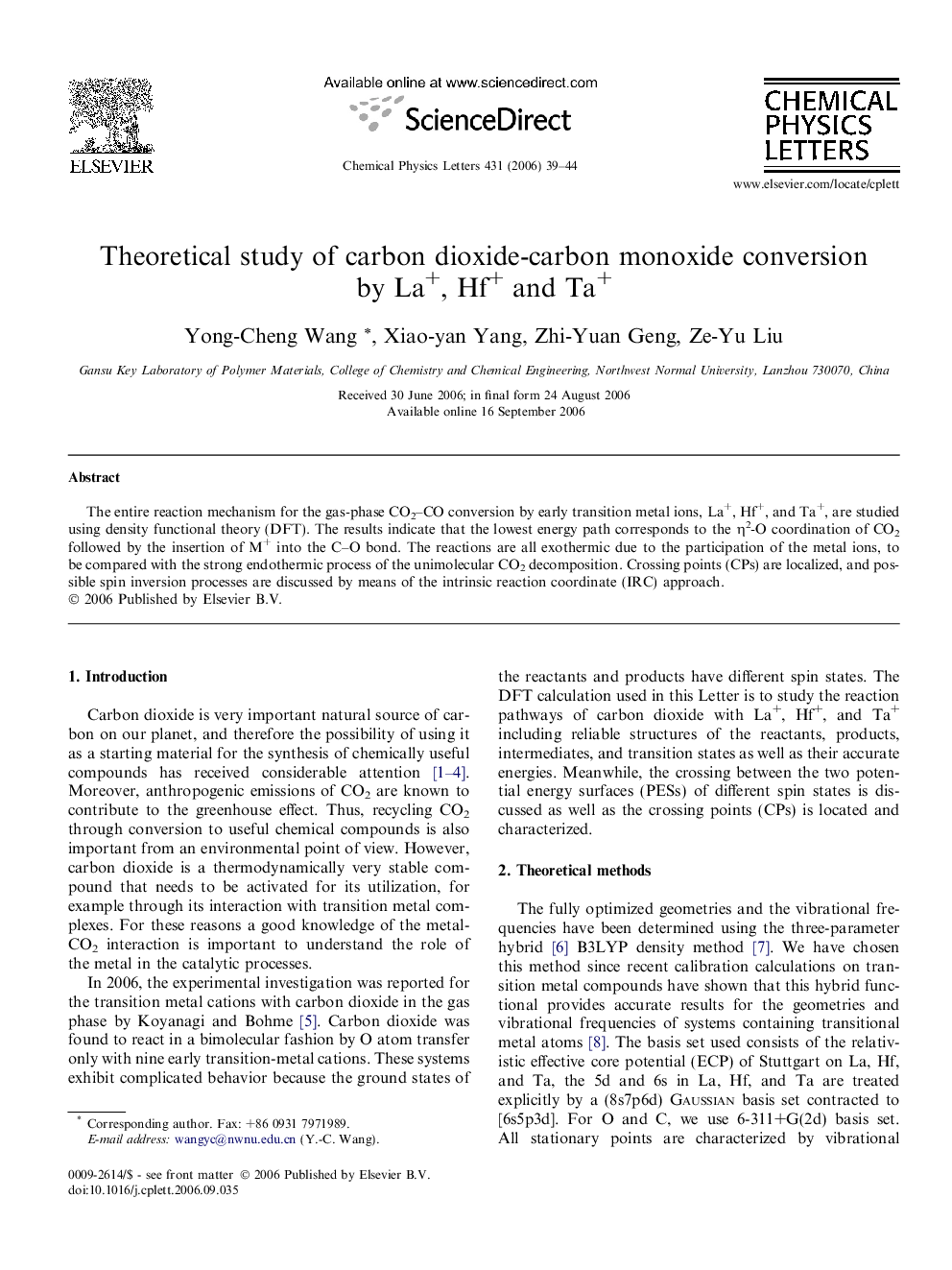 Theoretical study of carbon dioxide-carbon monoxide conversion by La+, Hf+ and Ta+