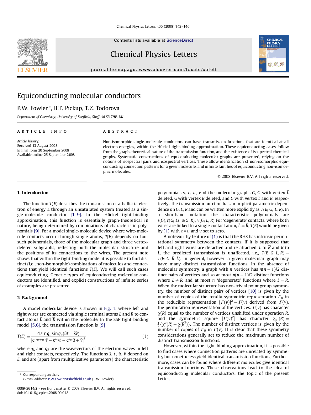 Equiconducting molecular conductors