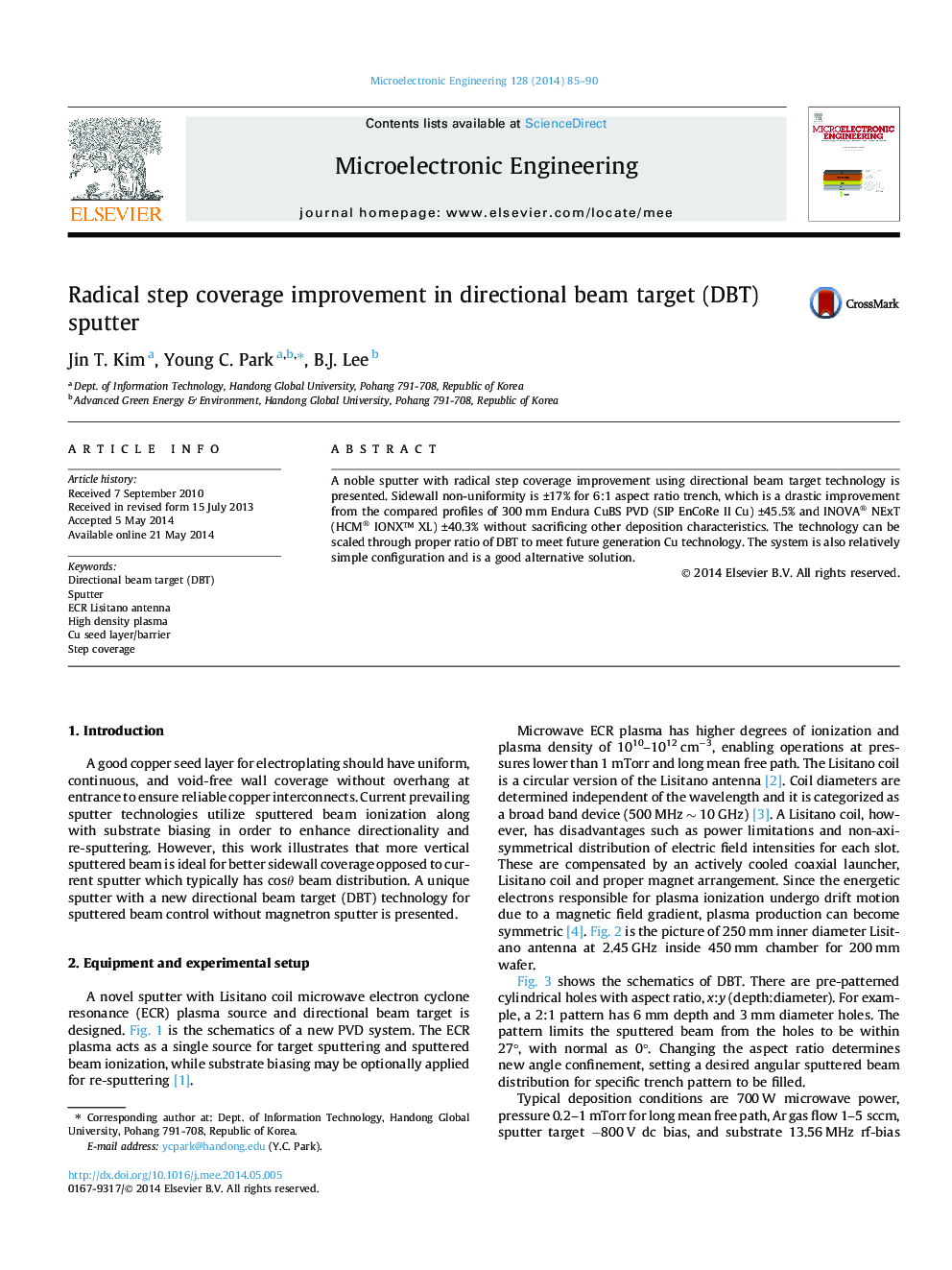 Radical step coverage improvement in directional beam target (DBT) sputter