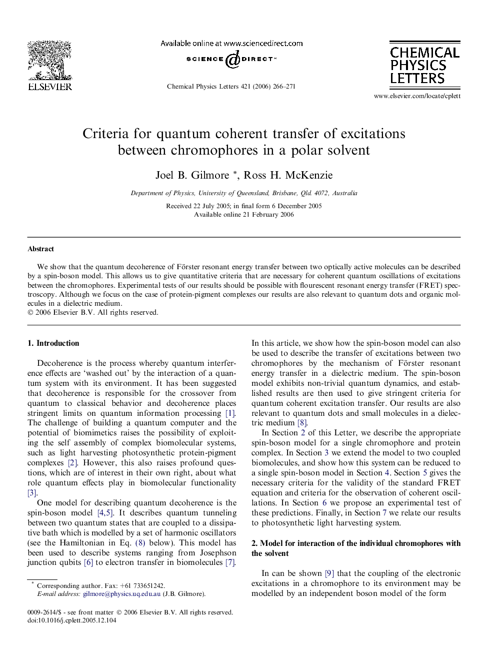 Criteria for quantum coherent transfer of excitations between chromophores in a polar solvent