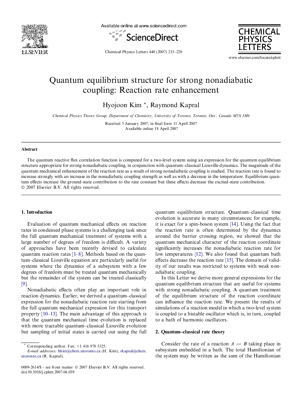 Quantum equilibrium structure for strong nonadiabatic coupling: Reaction rate enhancement