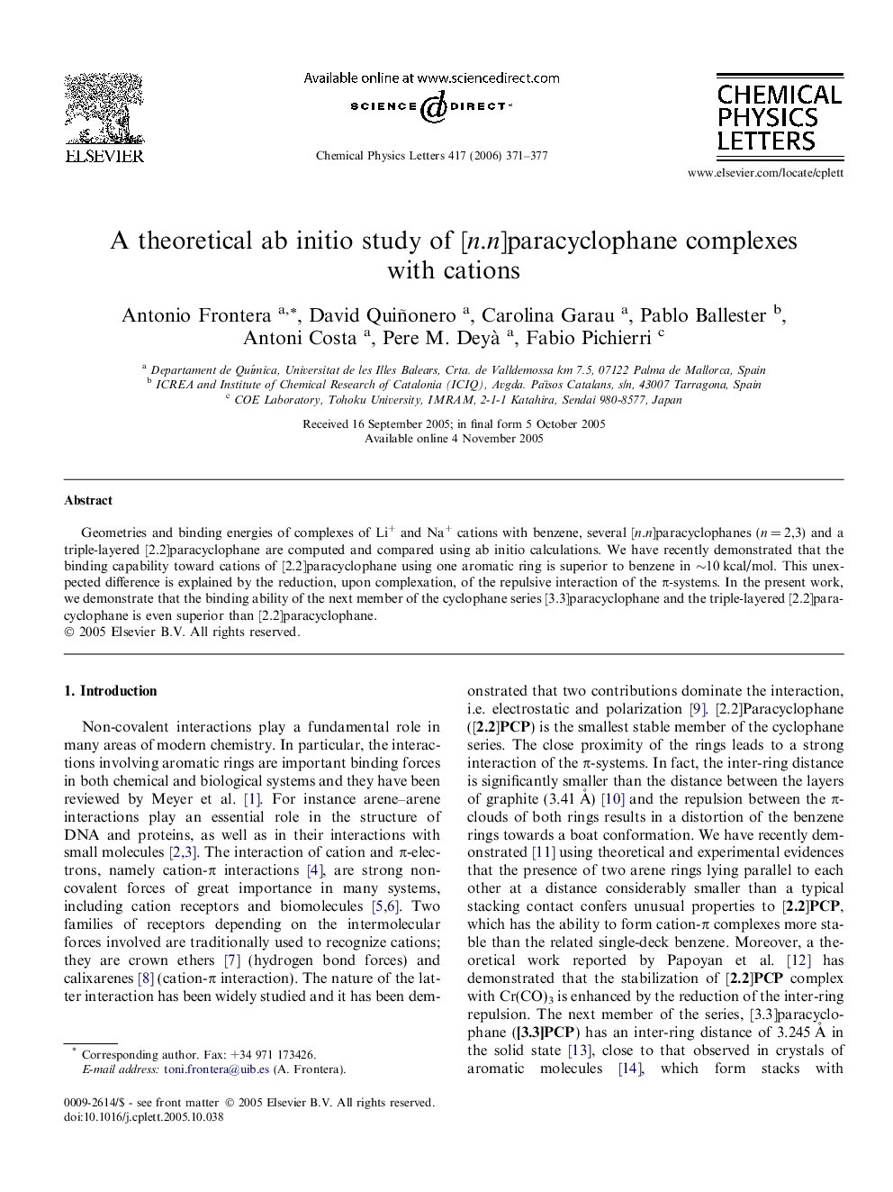 A theoretical ab initio study of [n.n]paracyclophane complexes with cations
