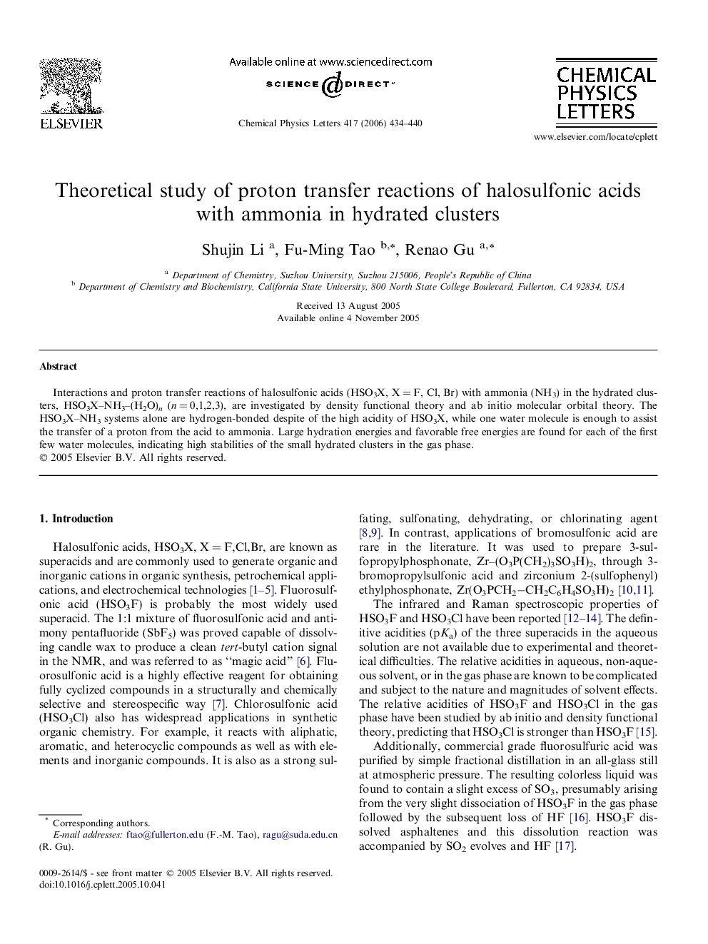 Theoretical study of proton transfer reactions of halosulfonic acids with ammonia in hydrated clusters