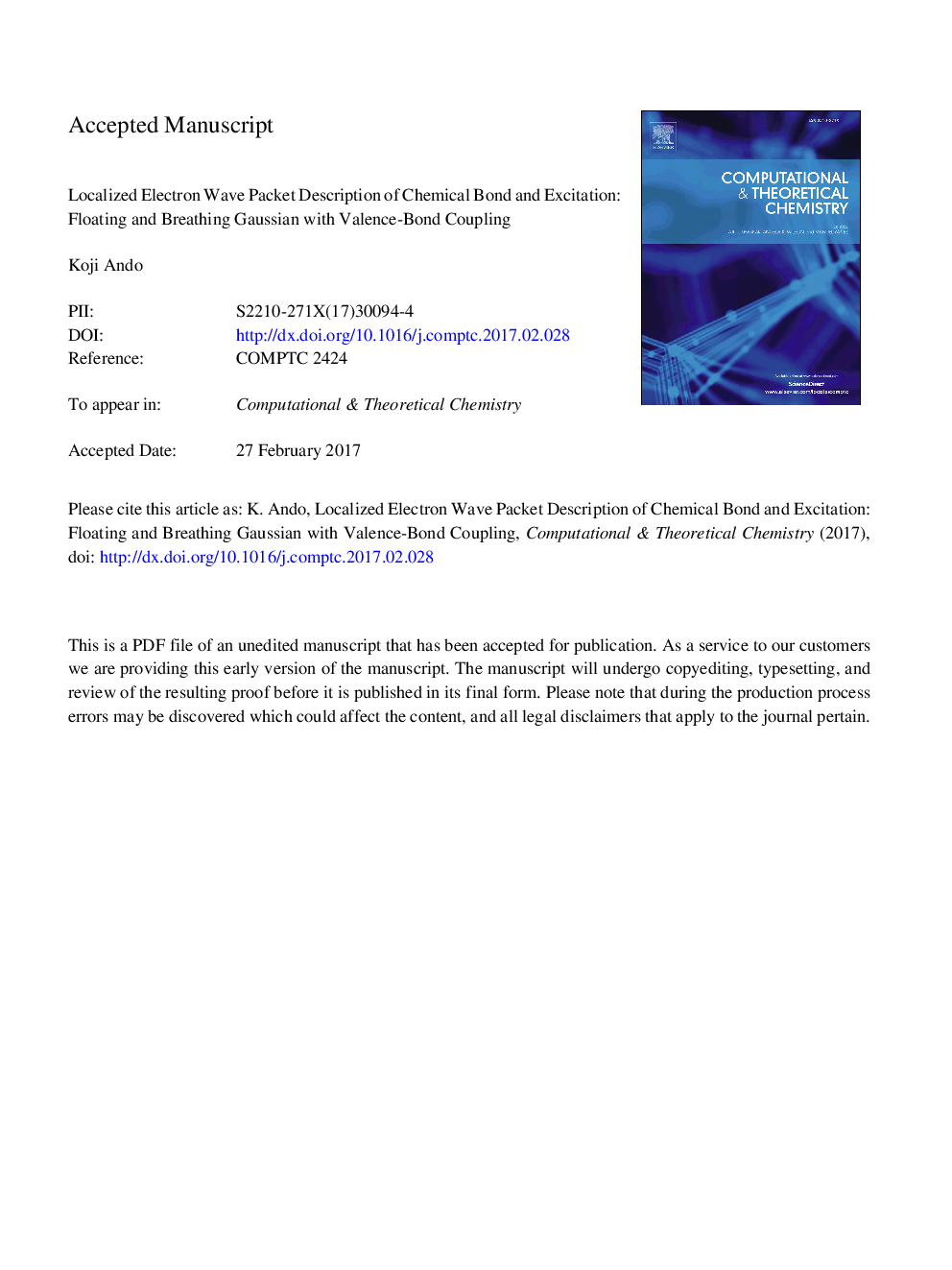 Localized electron wave packet description of chemical bond and excitation: Floating and breathing Gaussian with valence-bond coupling