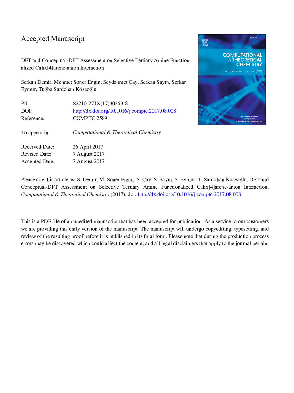 DFT and conceptual-DFT assessment on selective tertiary amine functionalized calix[4]arene-anion interaction