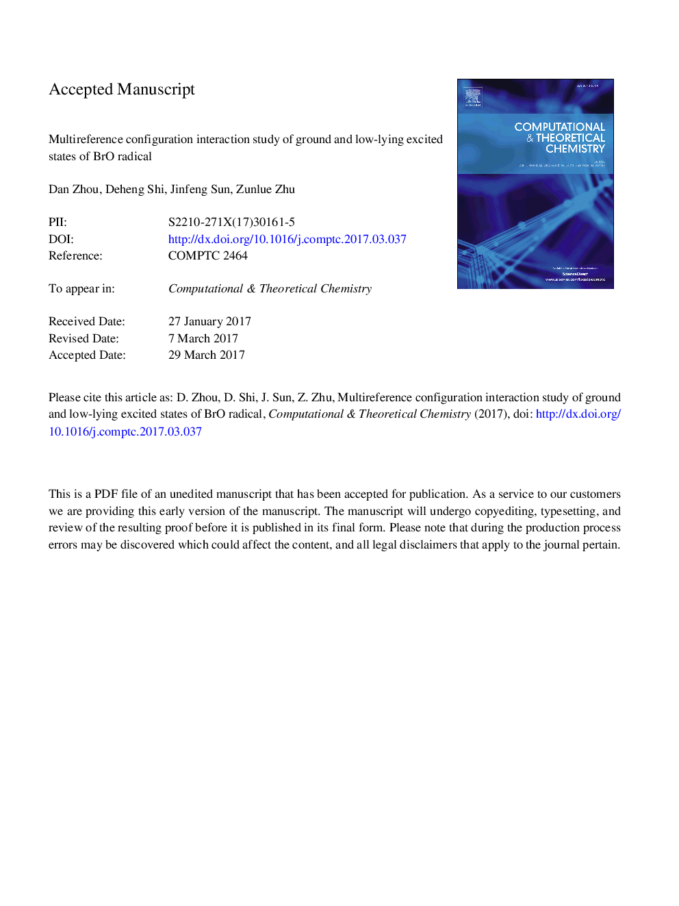 Multireference configuration interaction study of ground and low-lying excited states of BrO radical