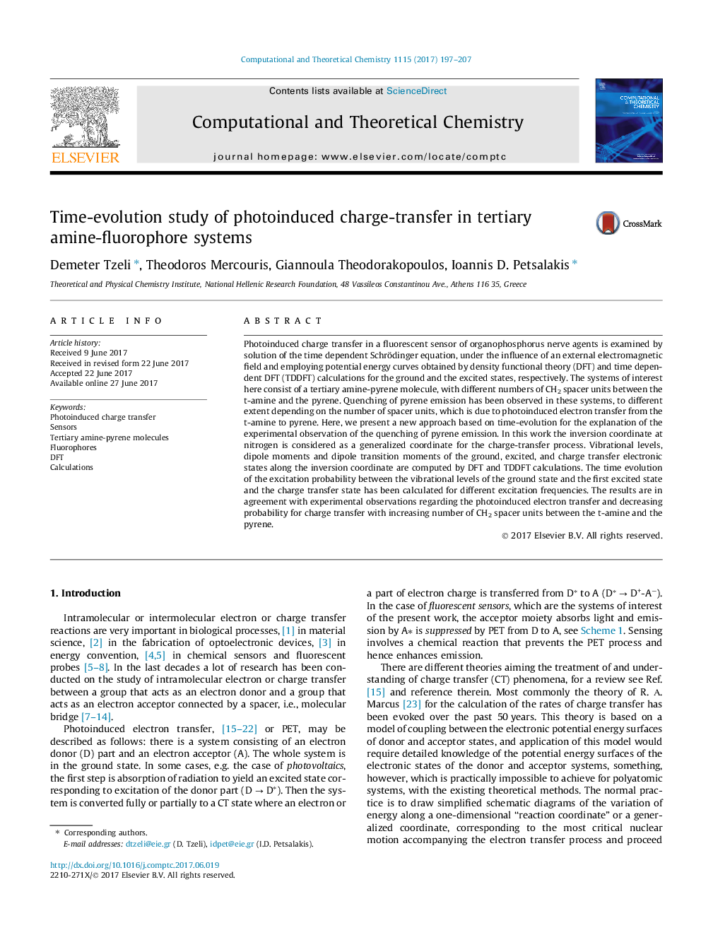 Time-evolution study of photoinduced charge-transfer in tertiary amine-fluorophore systems