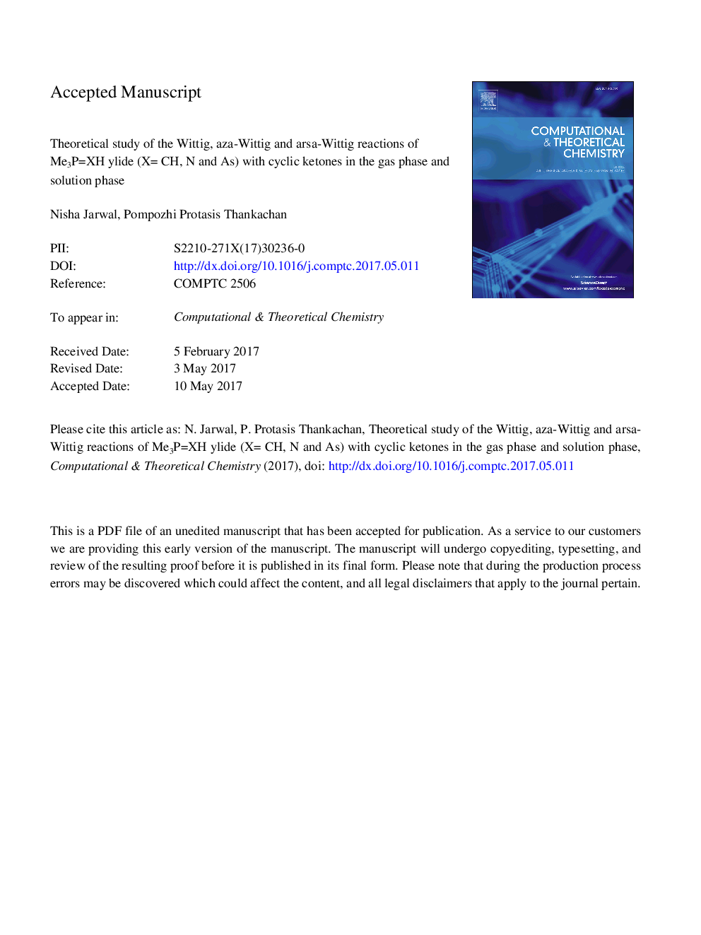 Theoretical study of the Wittig, aza-Wittig and arsa-Wittig reactions of Me3PÂ =Â XH ylide (XÂ =Â CH, N and As) with cyclic ketones in the gas phase and solution phase