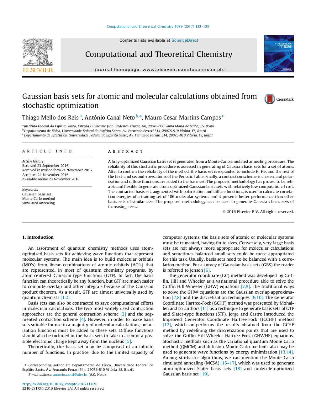 Gaussian basis sets for atomic and molecular calculations obtained from stochastic optimization