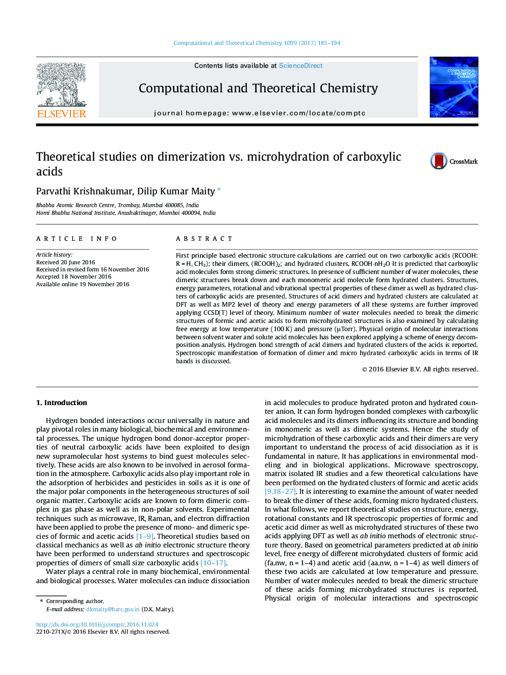 Theoretical studies on dimerization vs. microhydration of carboxylic acids