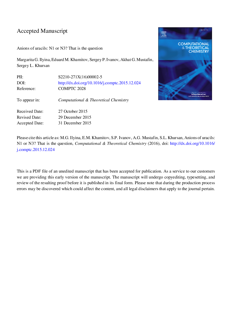 Anions of uracils: N1 or N3? That is the question