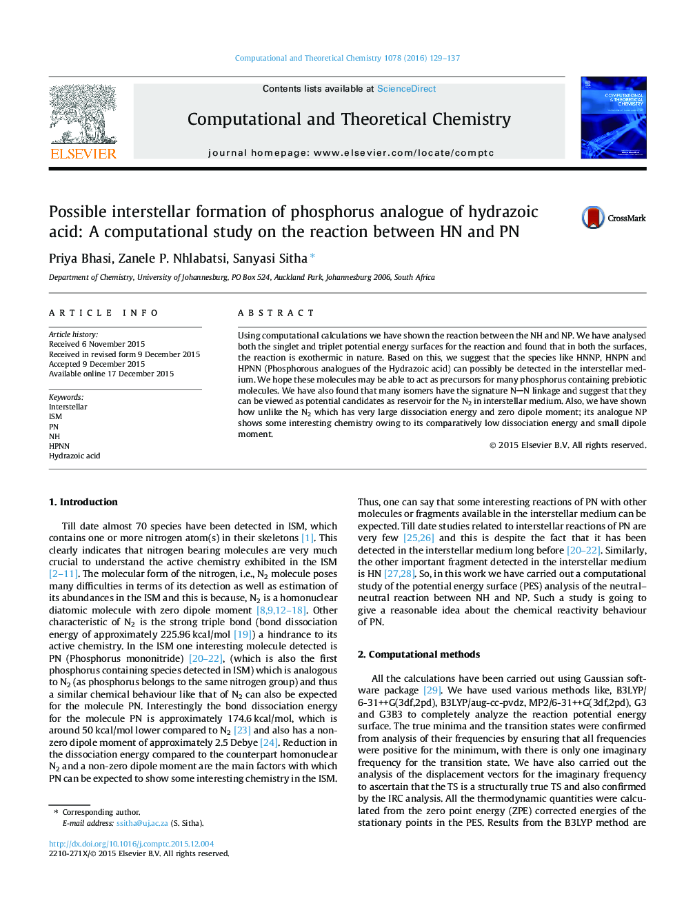 Possible interstellar formation of phosphorus analogue of hydrazoic acid: A computational study on the reaction between HN and PN