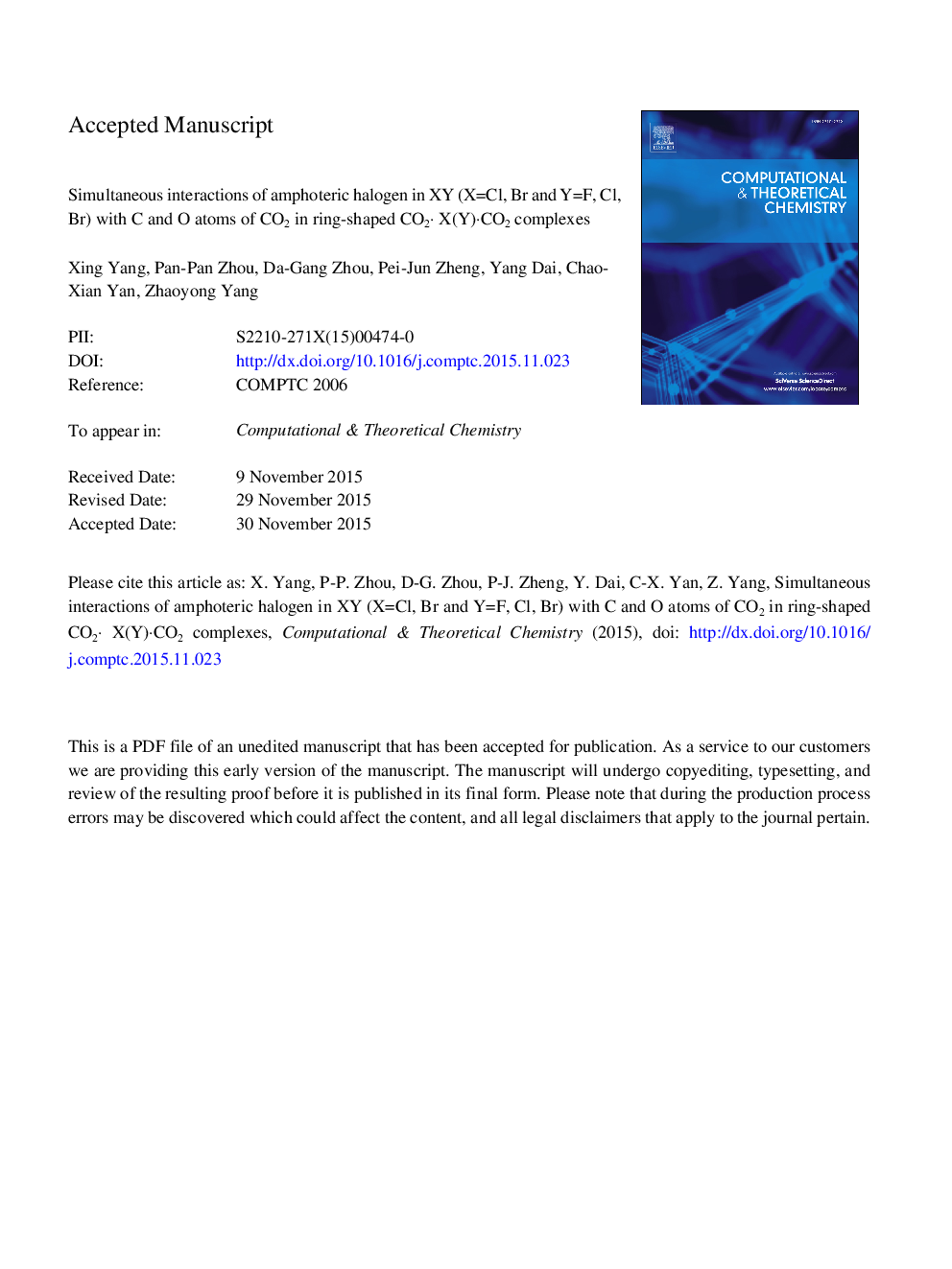 Simultaneous interactions of amphoteric halogen in XY (XÂ =Â Cl, Br and YÂ =Â F, Cl, Br) with C and O atoms of CO2 in ring-shaped CO2Â·X(Y)Â·CO2 complexes