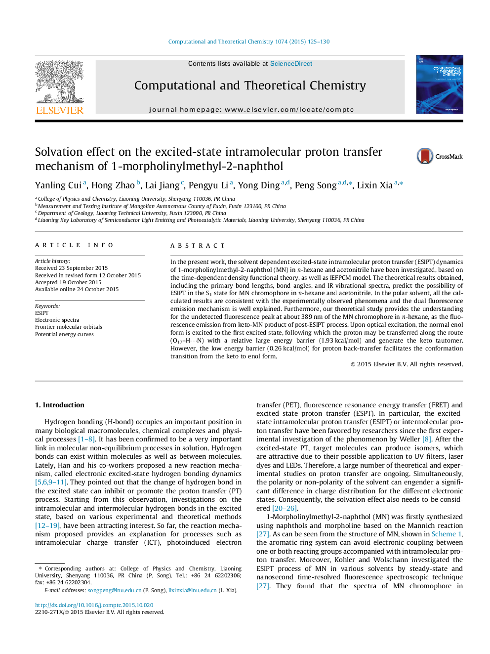 Solvation effect on the excited-state intramolecular proton transfer mechanism of 1-morpholinylmethyl-2-naphthol