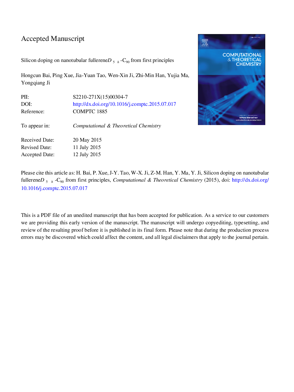 Silicon doping on nanotubular fullerene D5h-C90 from first principles