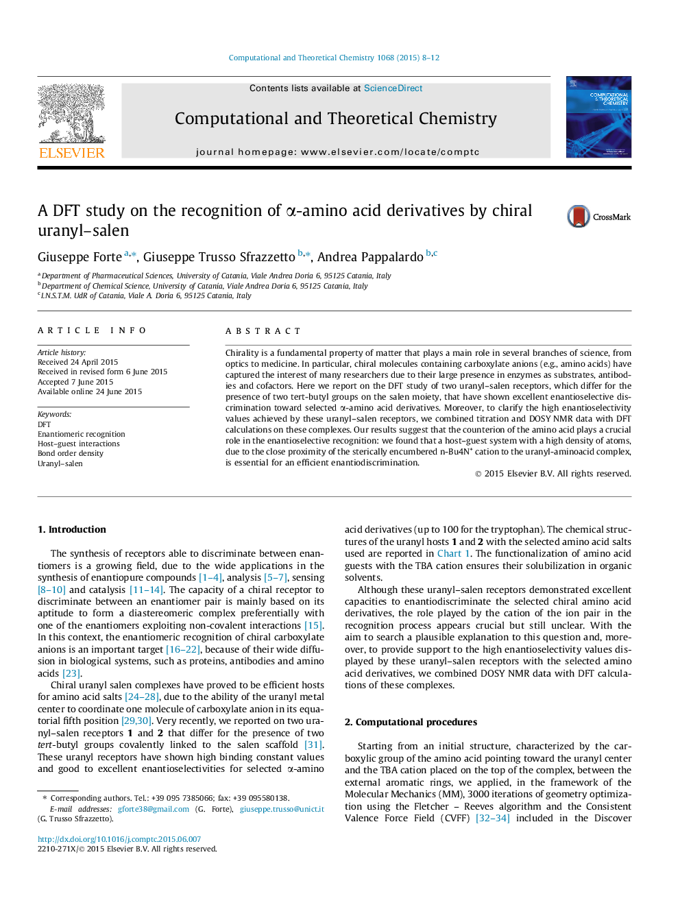 A DFT study on the recognition of Î±-amino acid derivatives by chiral uranyl-salen