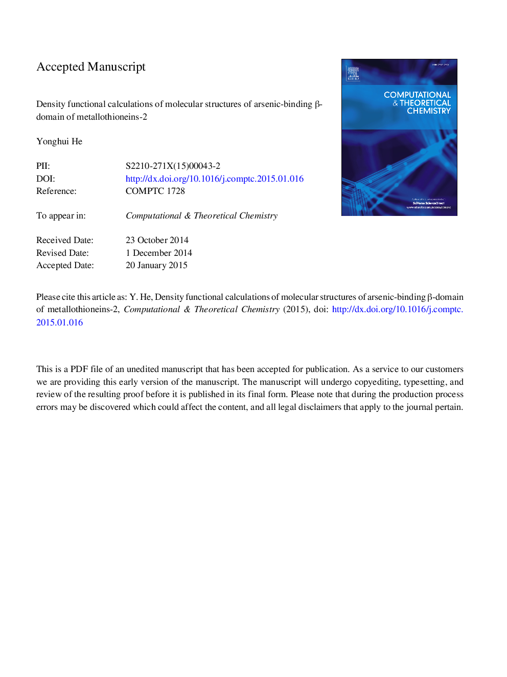 Density functional calculations of molecular structures of arsenic-binding Î²-domain of metallothioneins-2