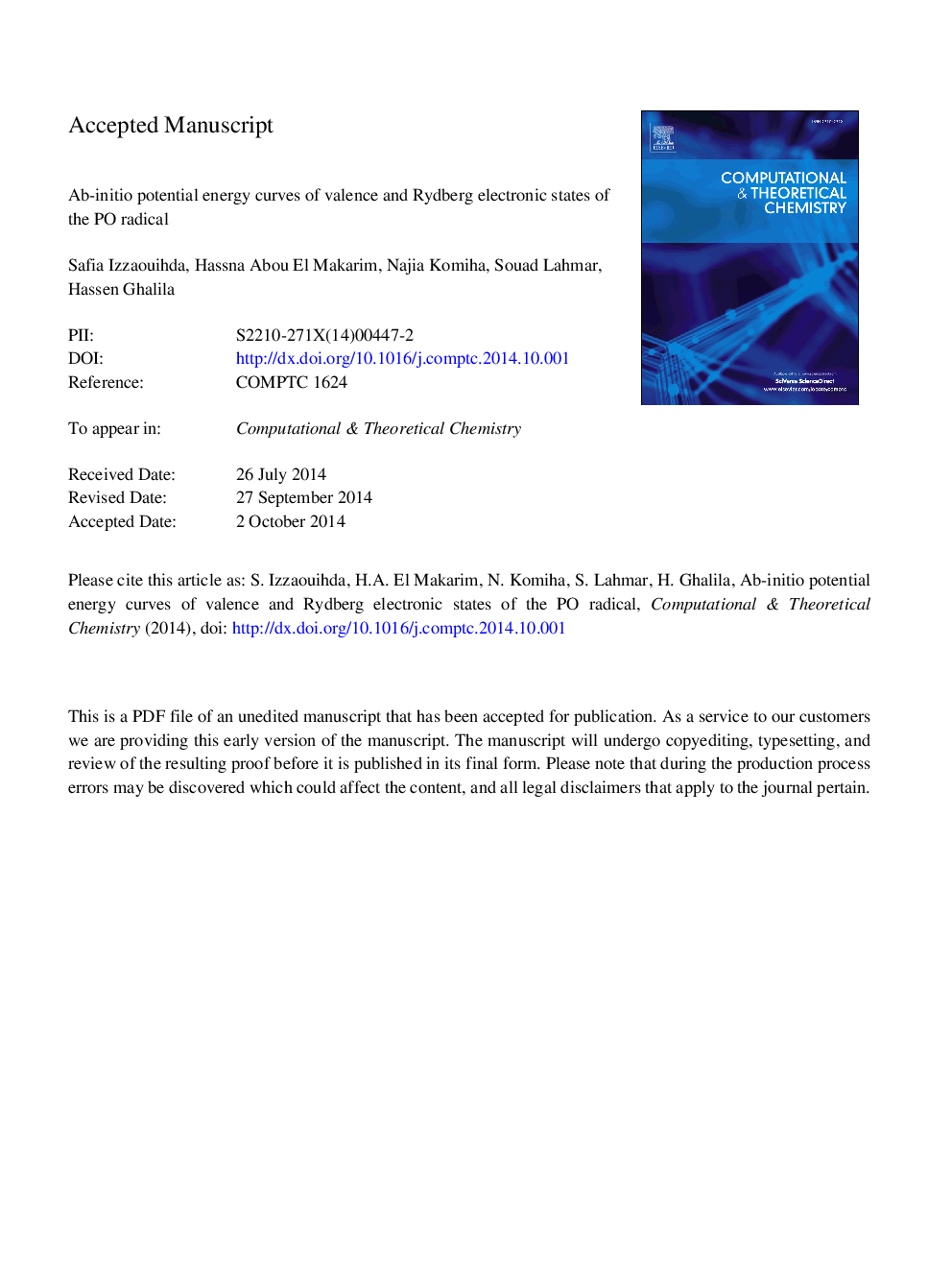 Ab-initio potential energy curves of valence and Rydberg electronic states of the PO radical