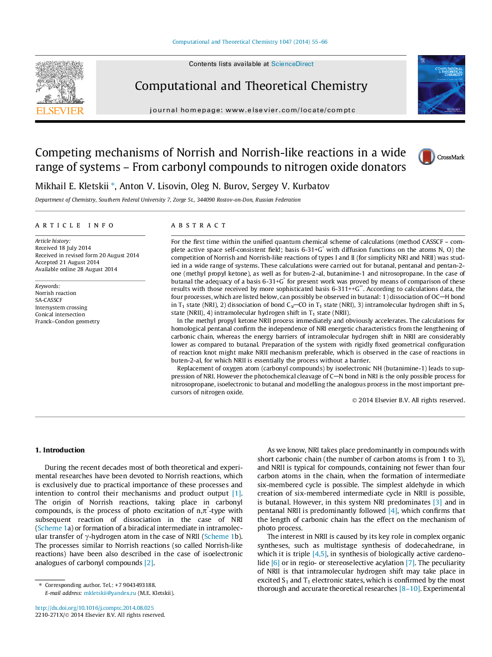 Competing mechanisms of Norrish and Norrish-like reactions in a wide range of systems - From carbonyl compounds to nitrogen oxide donators