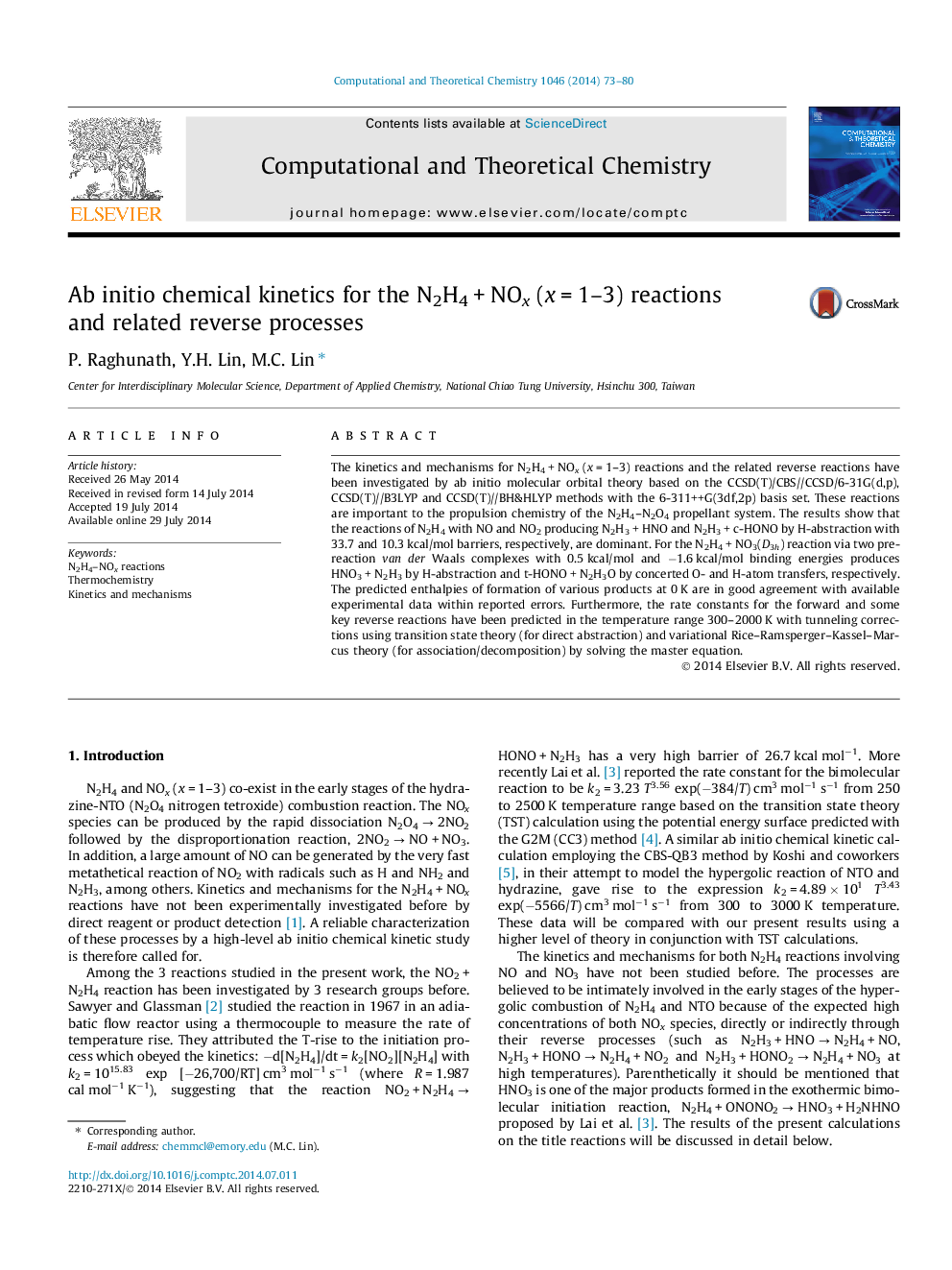 Ab initio chemical kinetics for the N2H4Â +Â NOx (xÂ =Â 1-3) reactions and related reverse processes