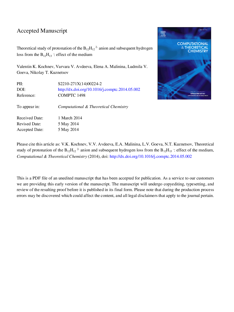 Theoretical study of protonation of the B12H122â anion and subsequent hydrogen loss from the B12H13â: Effect of the medium