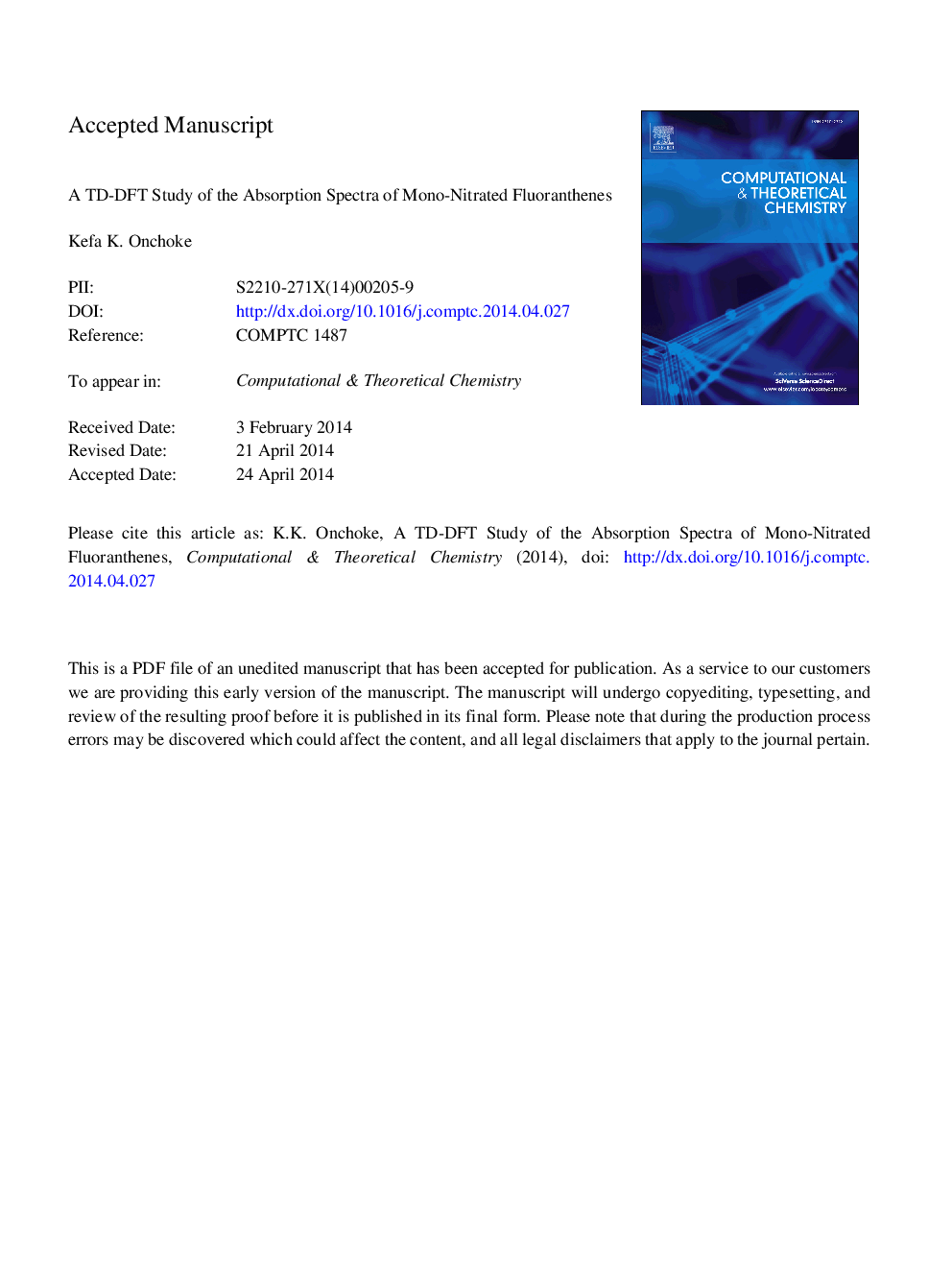 A TD-DFT study of the absorption spectra of mono-nitrated fluoranthenes