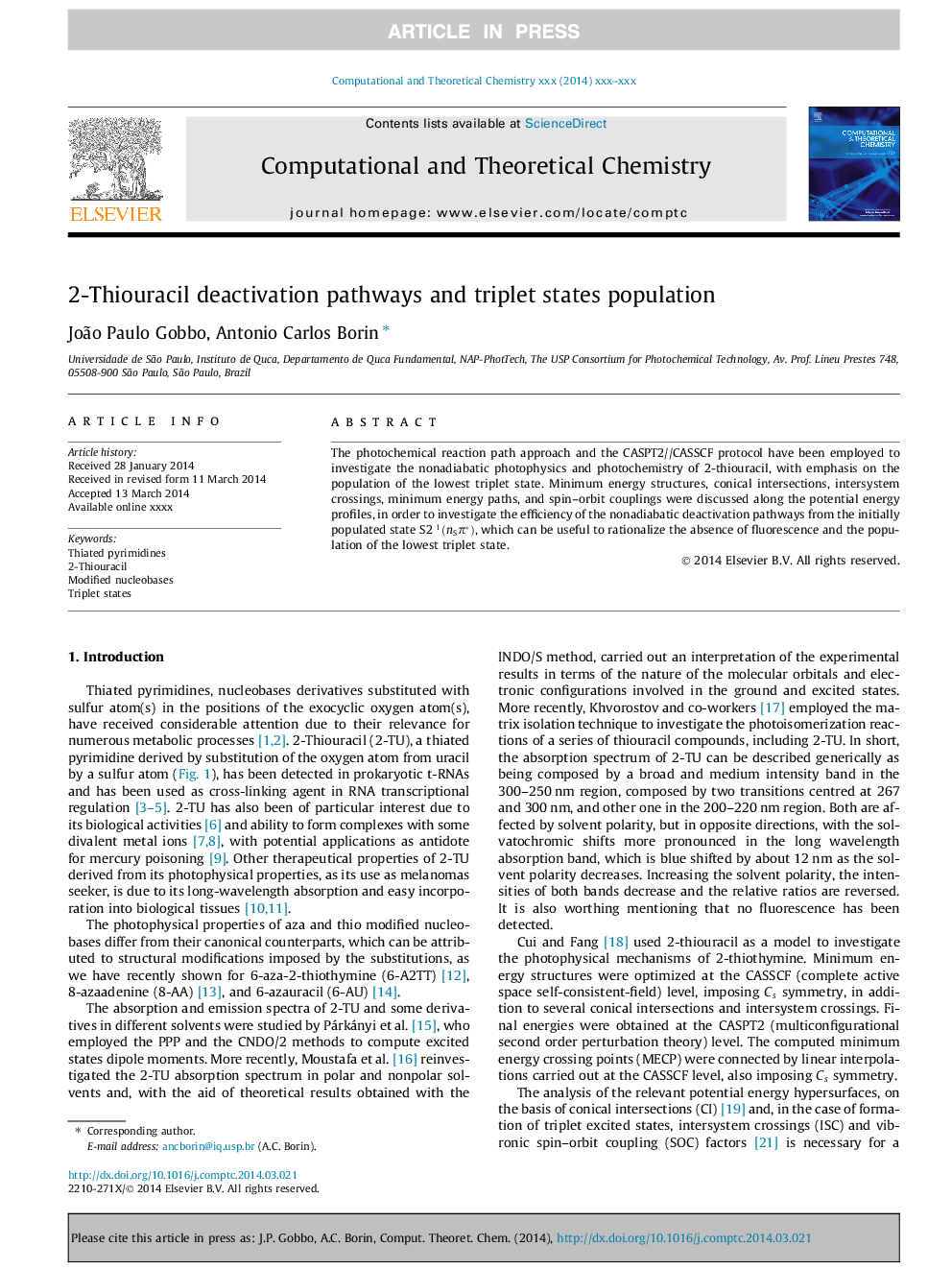 2-Thiouracil deactivation pathways and triplet states population