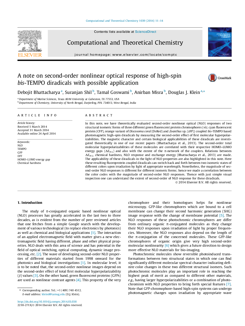 A note on second-order nonlinear optical response of high-spin bis-TEMPO diradicals with possible application