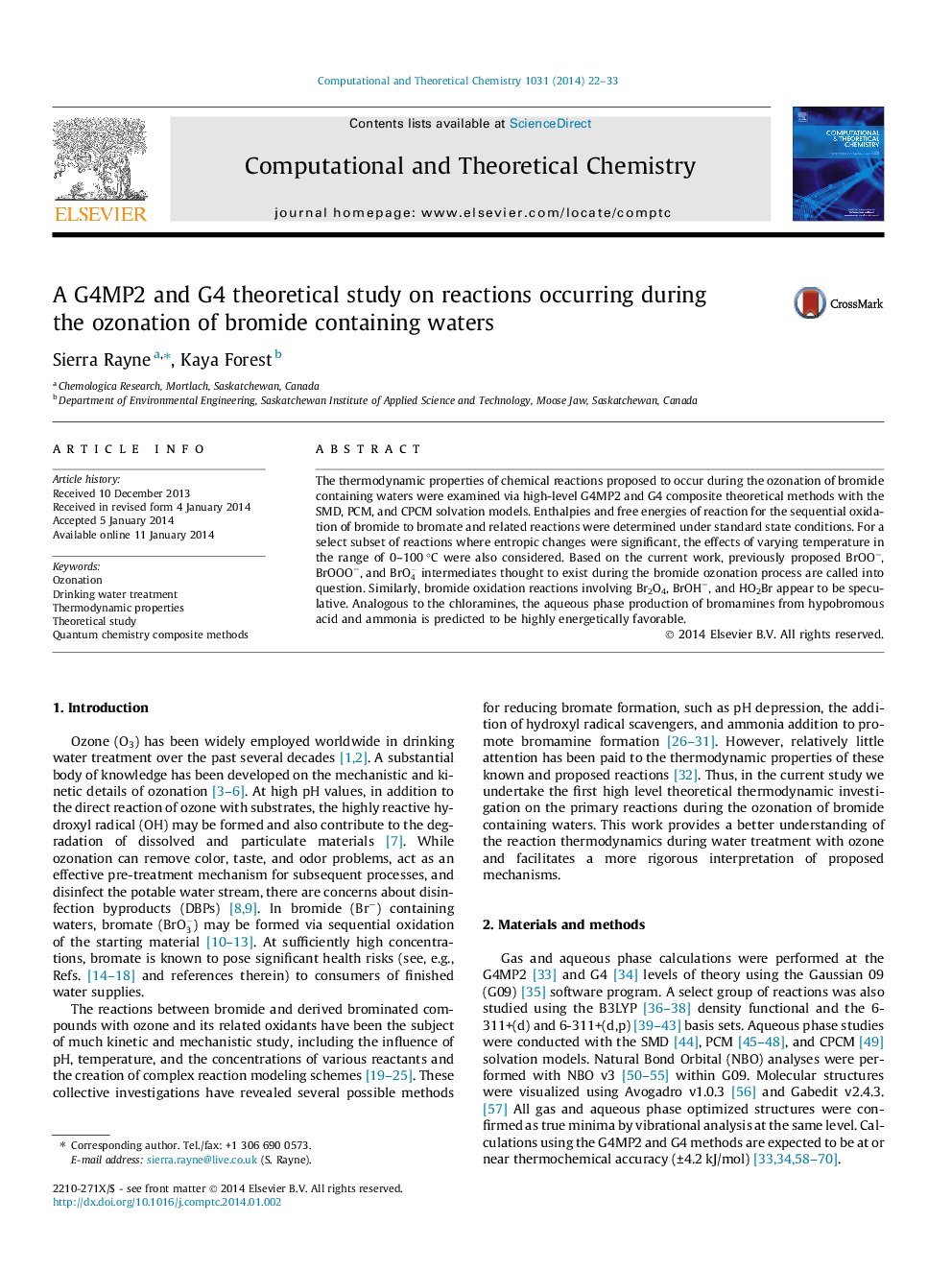 A G4MP2 and G4 theoretical study on reactions occurring during the ozonation of bromide containing waters