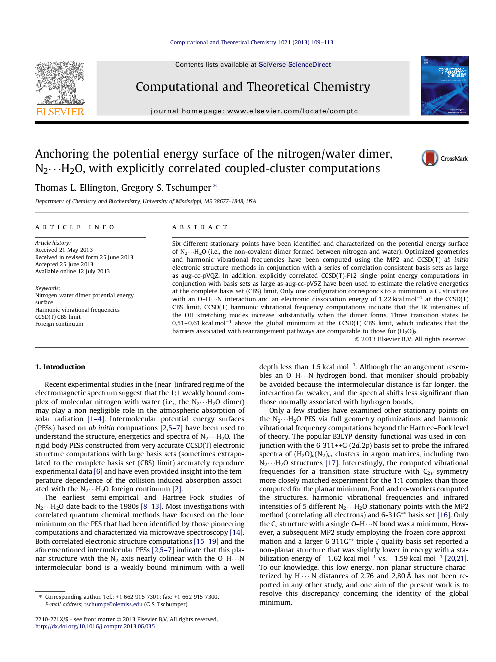 Anchoring the potential energy surface of the nitrogen/water dimer, N2â¯H2O, with explicitly correlated coupled-cluster computations