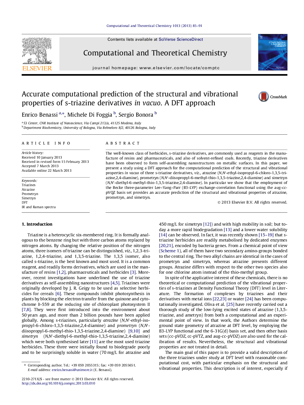 Accurate computational prediction of the structural and vibrational properties of s-triazine derivatives in vacuo. A DFT approach