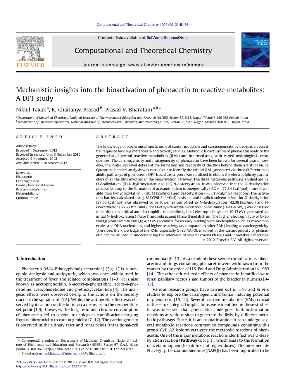 Mechanistic insights into the bioactivation of phenacetin to reactive metabolites: A DFT study