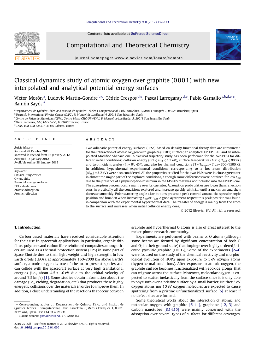 Classical dynamics study of atomic oxygen over graphite (0Â 0Â 0Â 1) with new interpolated and analytical potential energy surfaces