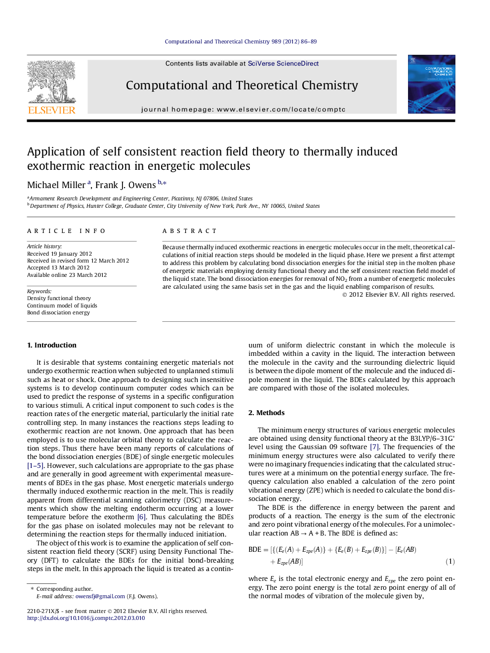 Application of self consistent reaction field theory to thermally induced exothermic reaction in energetic molecules