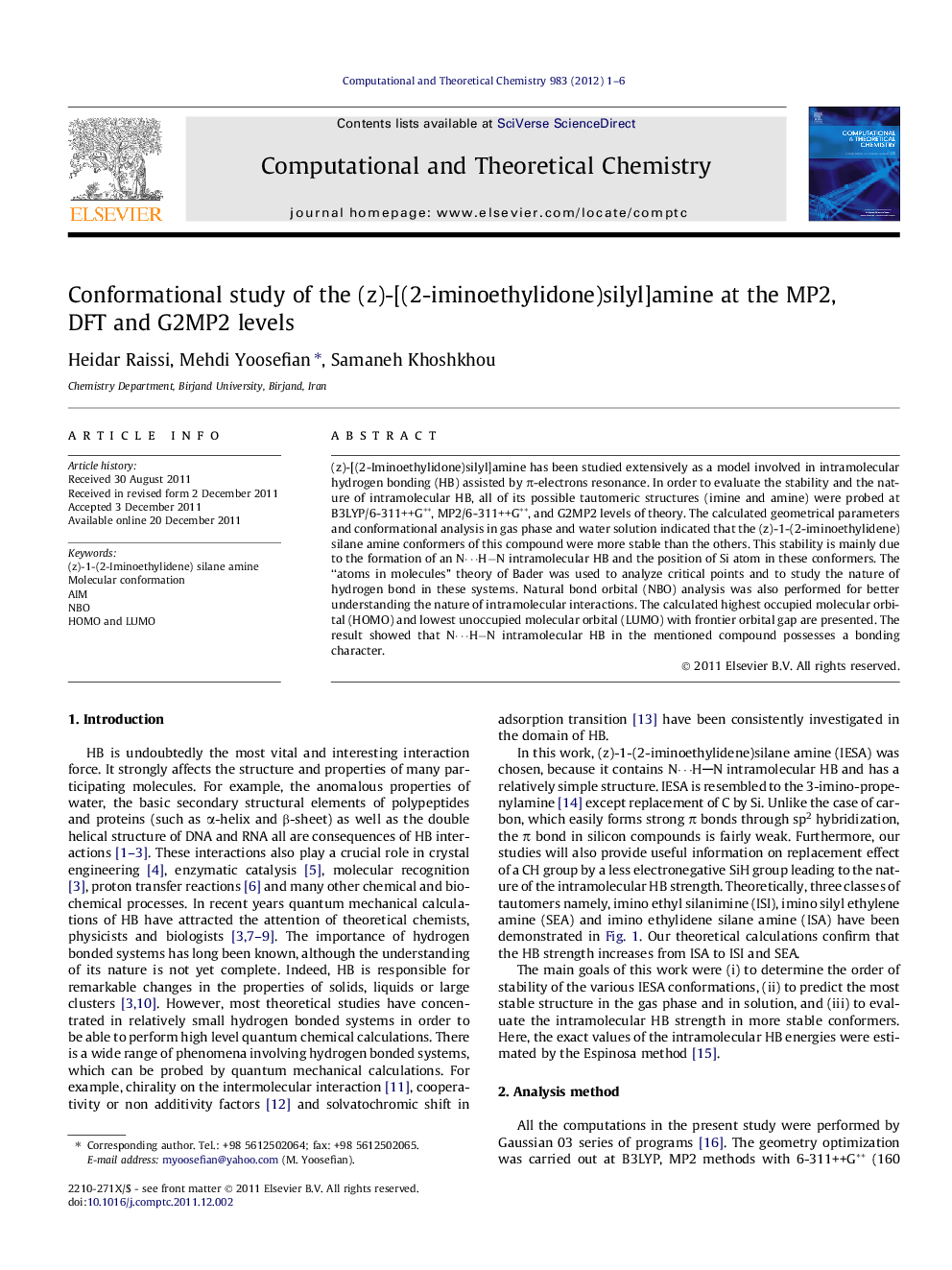 Conformational study of the (z)-[(2-iminoethylidone)silyl]amine at the MP2, DFT and G2MP2 levels