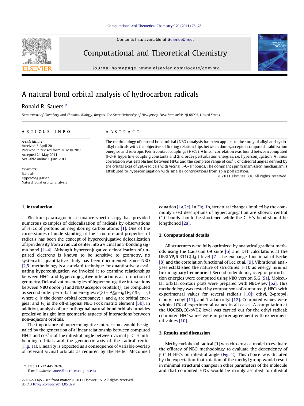 A natural bond orbital analysis of hydrocarbon radicals