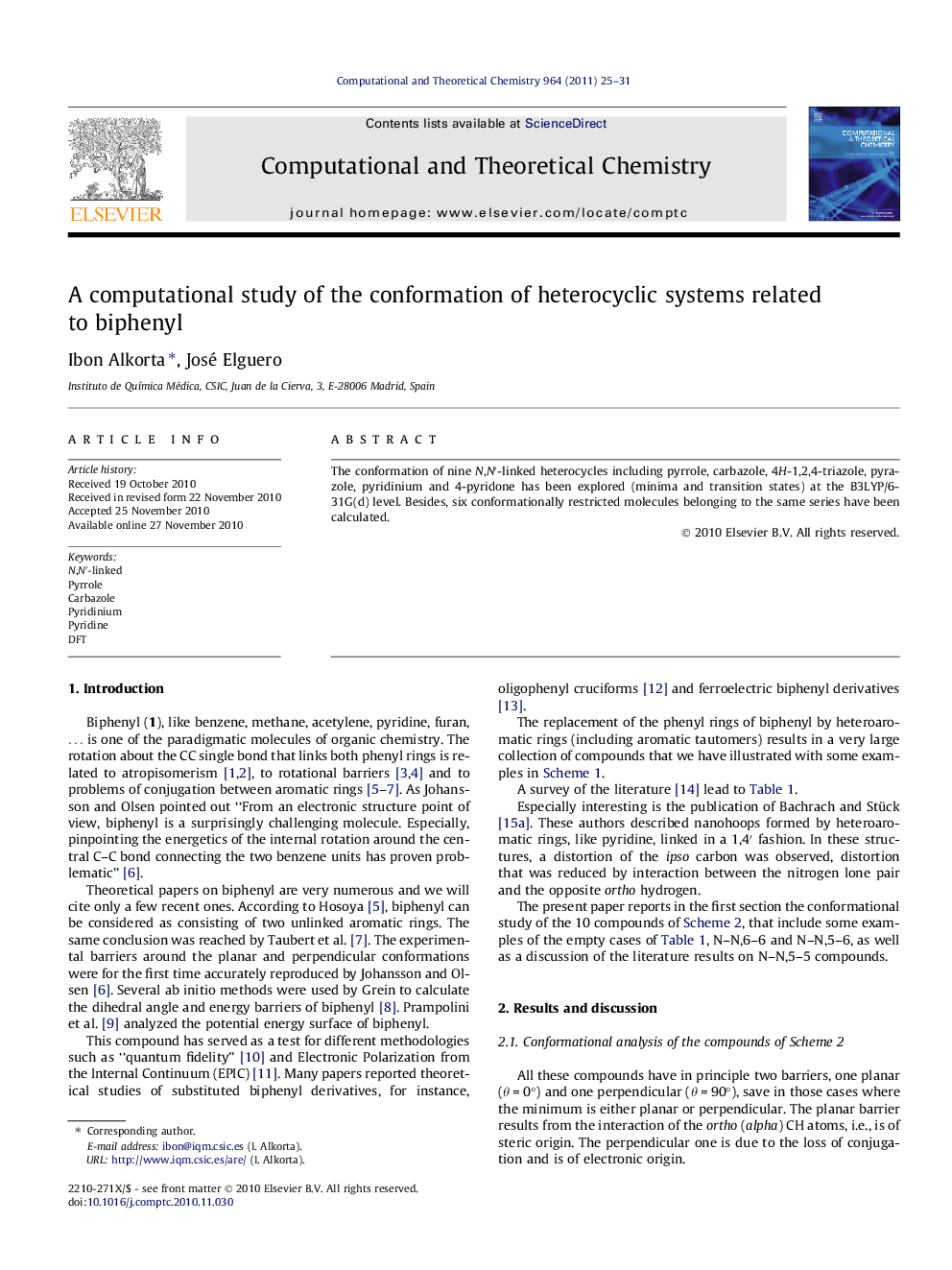 A computational study of the conformation of heterocyclic systems related to biphenyl