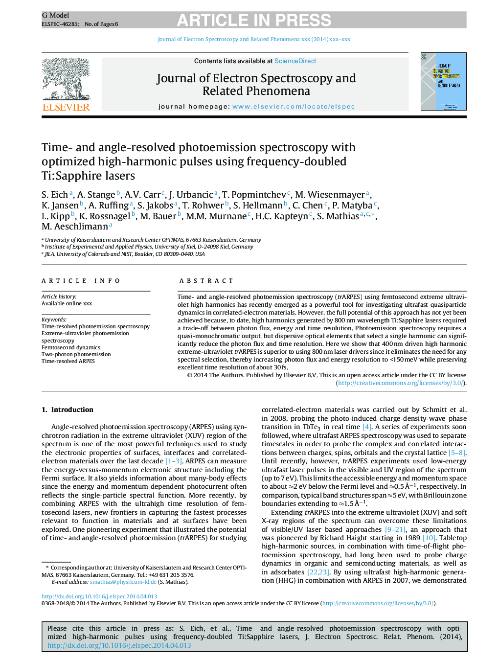 Time- and angle-resolved photoemission spectroscopy with optimized high-harmonic pulses using frequency-doubled Ti:Sapphire lasers