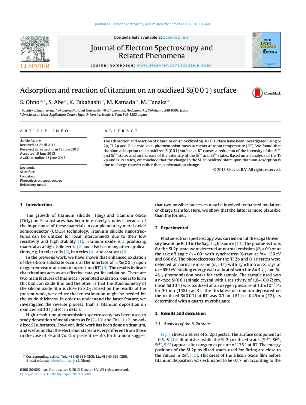 Adsorption and reaction of titanium on an oxidized Si(0Â 0Â 1) surface