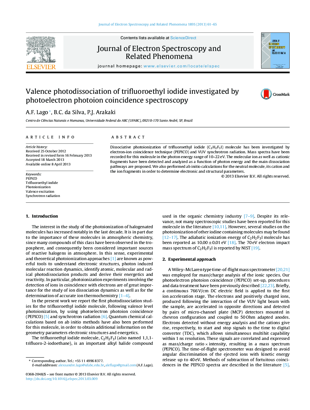 Valence photodissociation of trifluoroethyl iodide investigated by photoelectron photoion coincidence spectroscopy