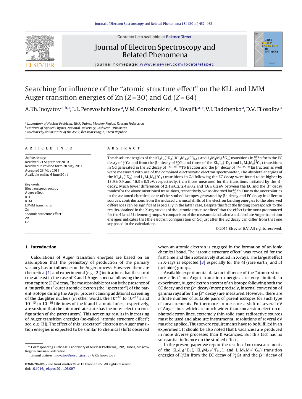 Searching for influence of the “atomic structure effect” on the KLL and LMM Auger transition energies of Zn (ZÂ =Â 30) and Gd (ZÂ =Â 64)