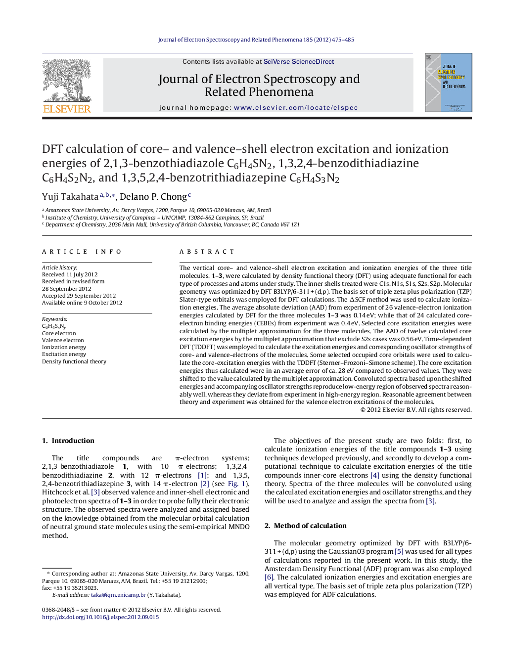 DFT calculation of core- and valence-shell electron excitation and ionization energies of 2,1,3-benzothiadiazole C6H4SN2, 1,3,2,4-benzodithiadiazine C6H4S2N2, and 1,3,5,2,4-benzotrithiadiazepine C6H4S3N2